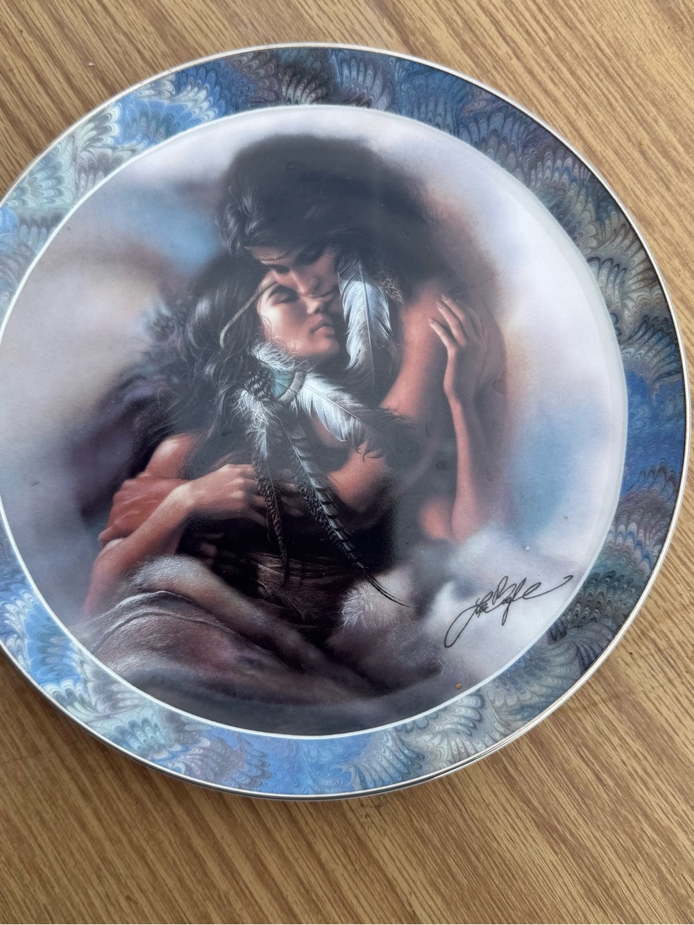 The Bradford Exchange Blue Romantic Embrace Collector Plate